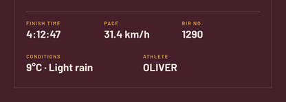 Highland Loop poster, close-up of the personalised stats